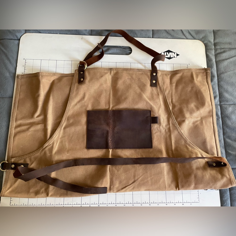 Traeger canvas and leather apron